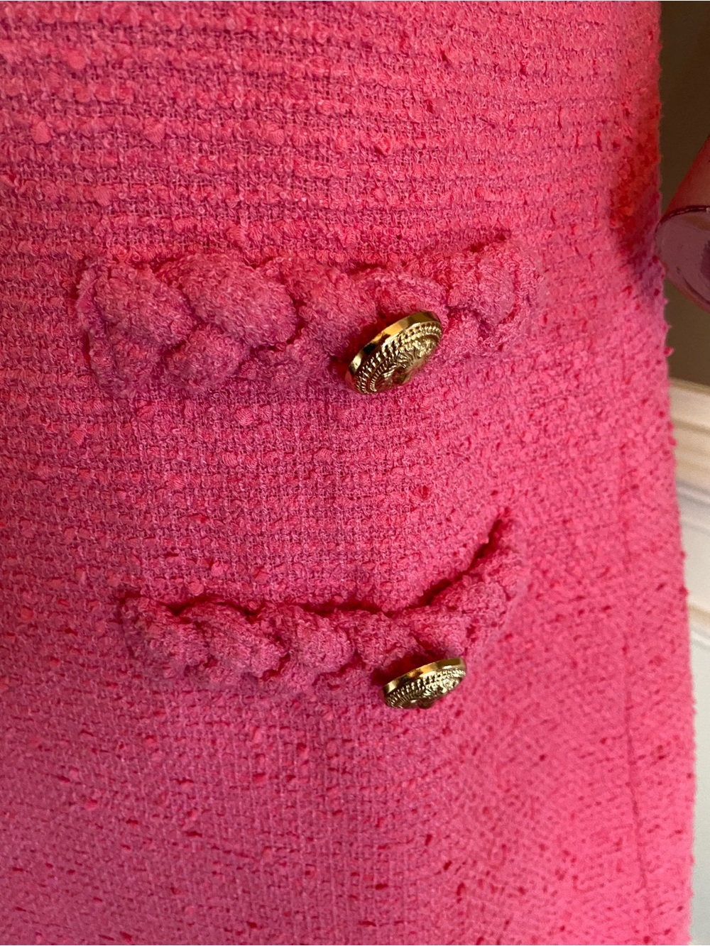 Tuckernuck Hot Pink Short-Sleeve Jackie Tweed Shift Dress size M - Picture 5 of 8